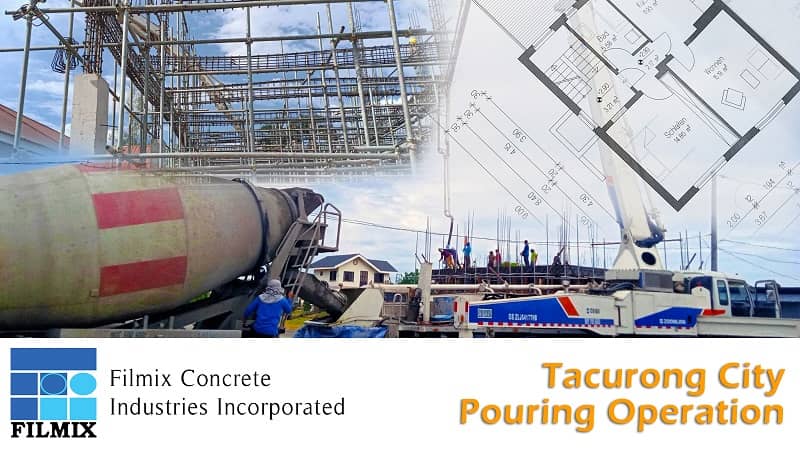 Filmix pouring ready mix concrete for residential building in Tacurong City